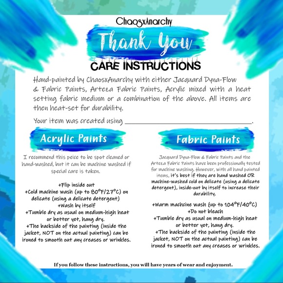 Hand painted Denim (Upcycled) - Picture 16 of 16